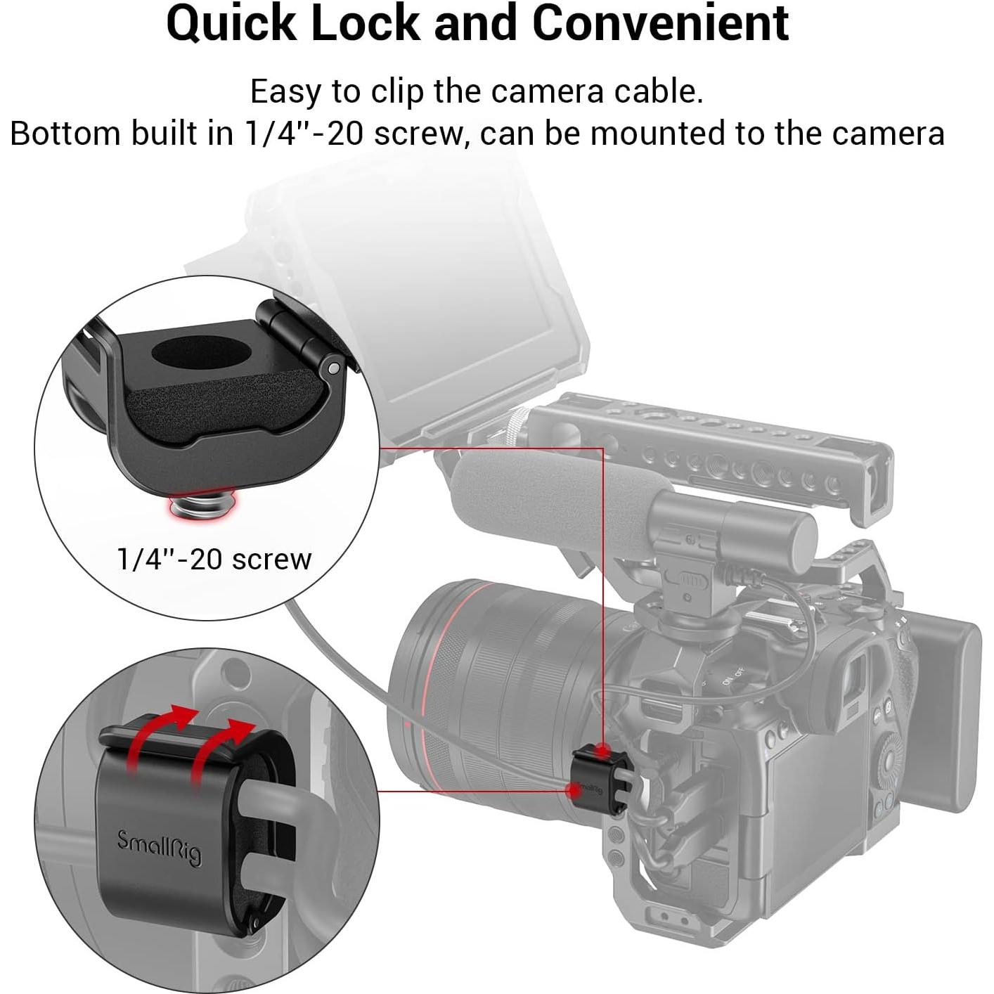 Abrazadera para Cámara SmallRig 4 pcs Soporte de Cable 2-7mm