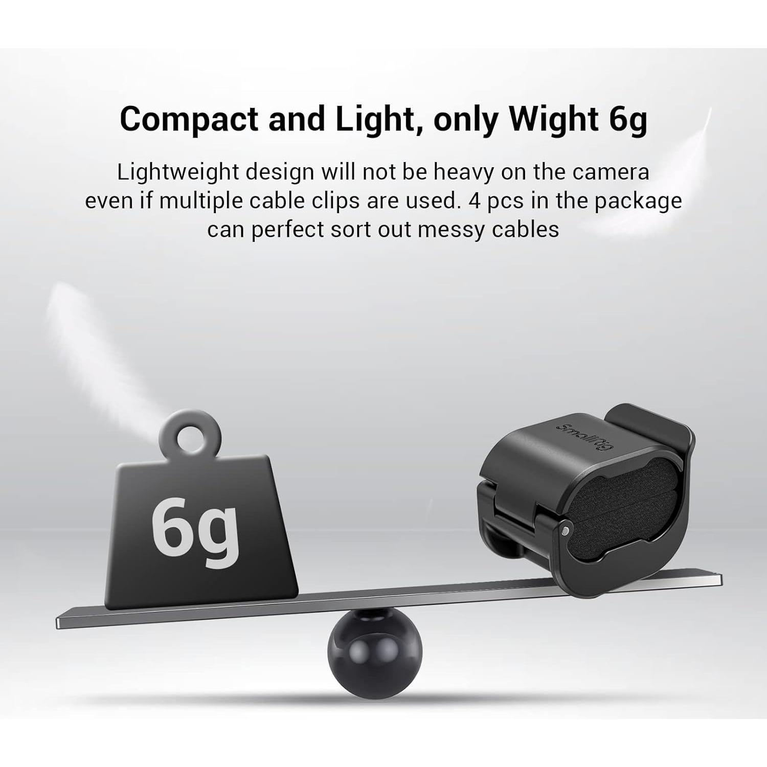 Abrazadera para Cámara SmallRig 4 pcs Soporte de Cable 2-7mm