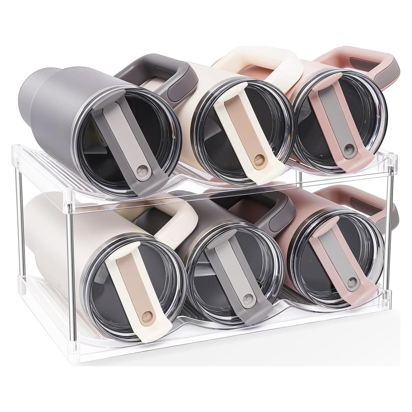 Organizador de Botellas de Agua HKNMTT 2 Niveles 40 oz Transparente