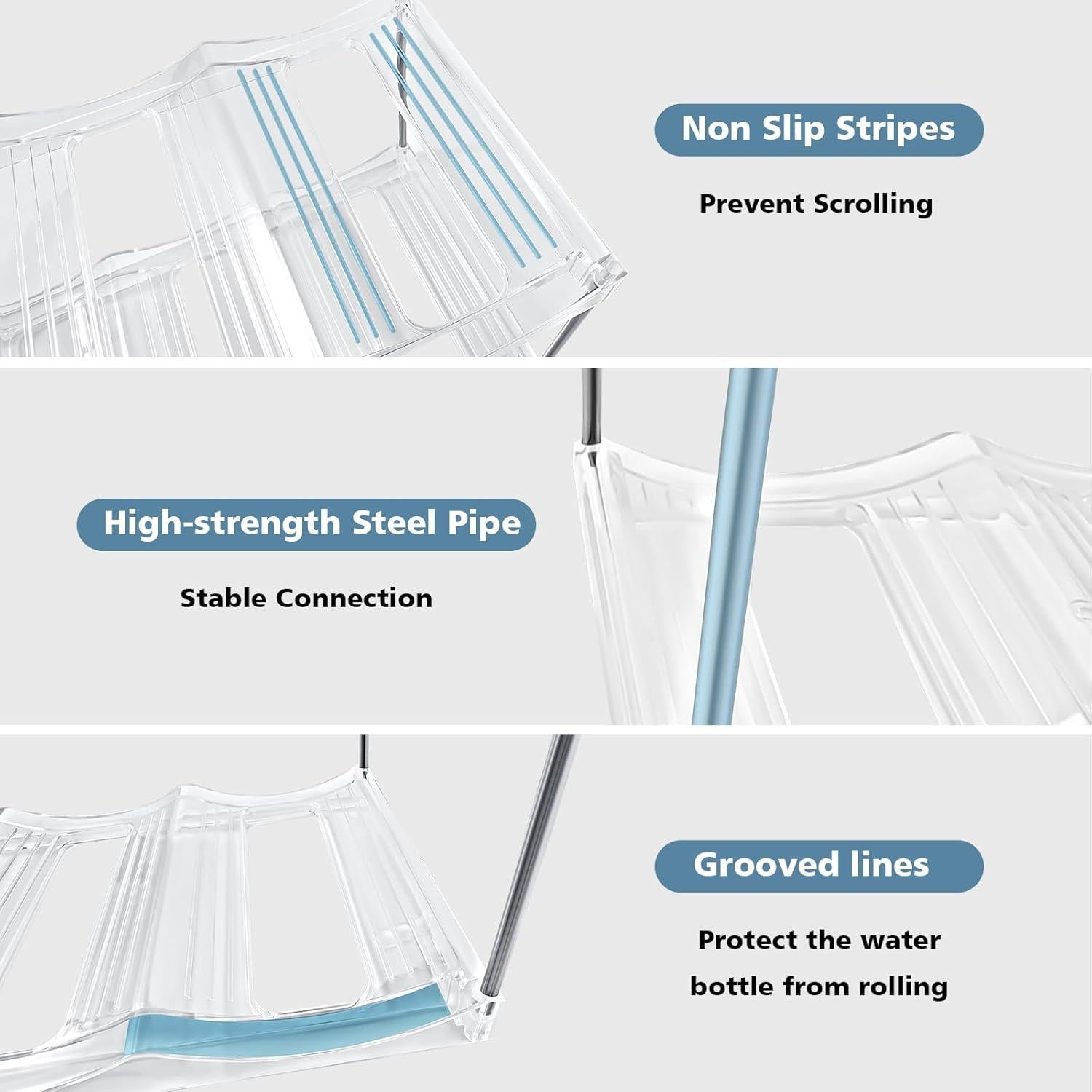 Organizador de Botellas de Agua HKNMTT 2 Niveles 40 oz Transparente
