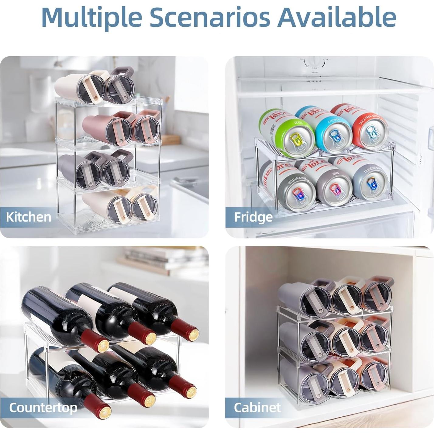 Organizador de Botellas de Agua HKNMTT 2 Niveles 40 oz Transparente