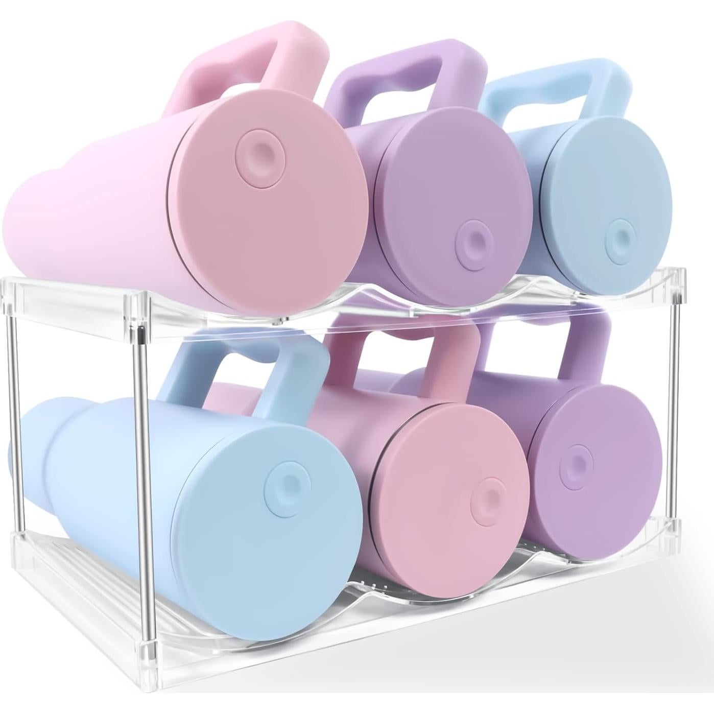 Organizador de Botellas de Agua HKNMTT 2 Niveles 40 oz Transparente