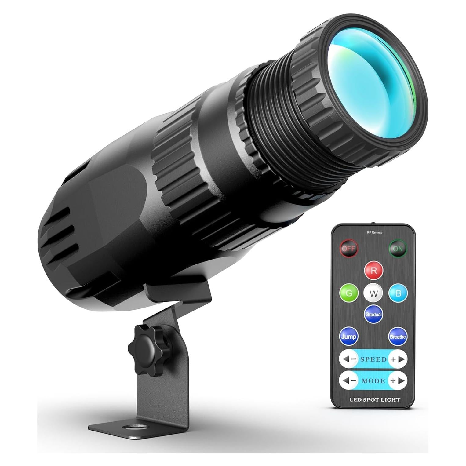 Mini Pinspot LED RGBW 10W Queenfavor - Luz Inalámbrica para Fiesta