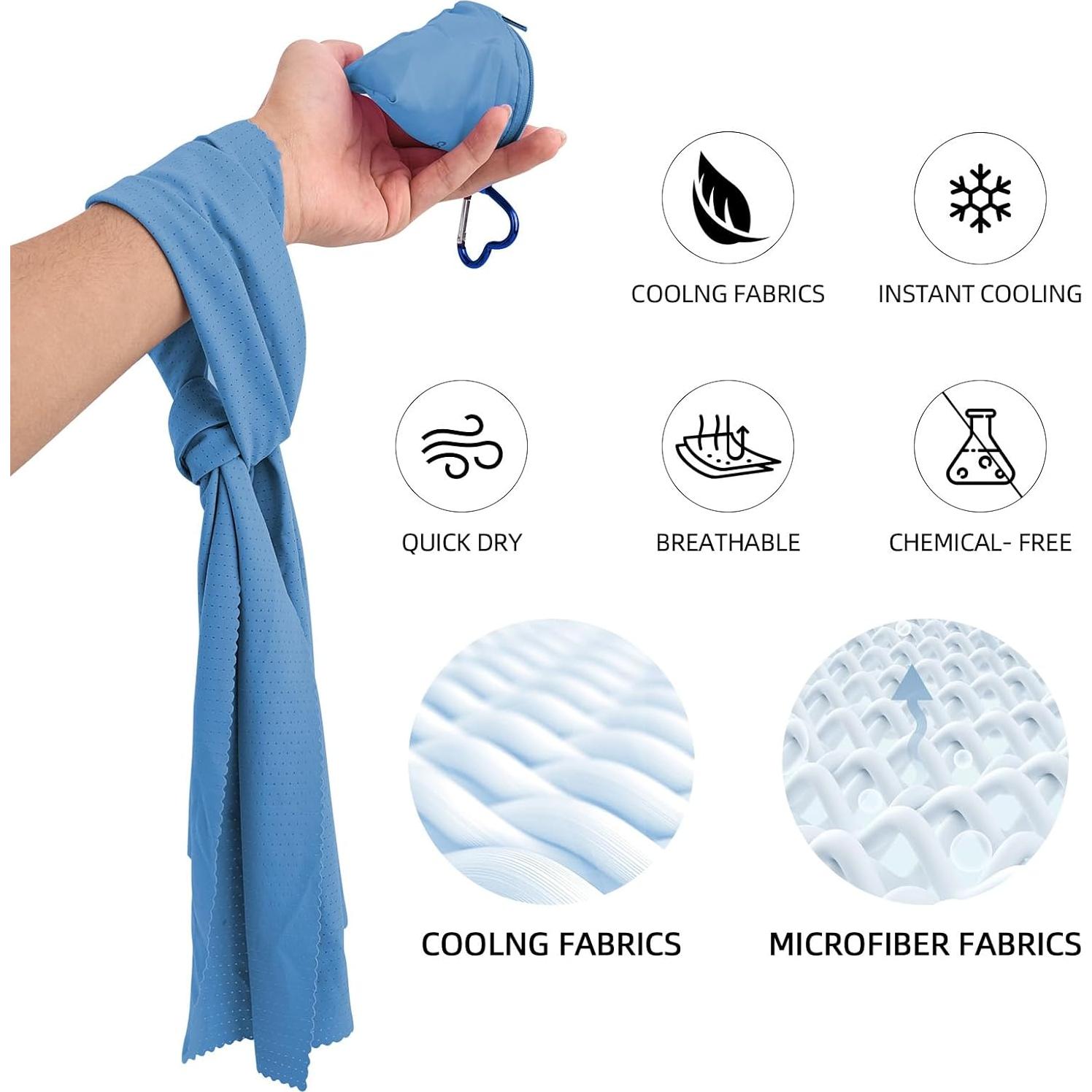 2 Toallas Refrigerantes KFHOLIE 101.6x30.5cm Azul para Deportes