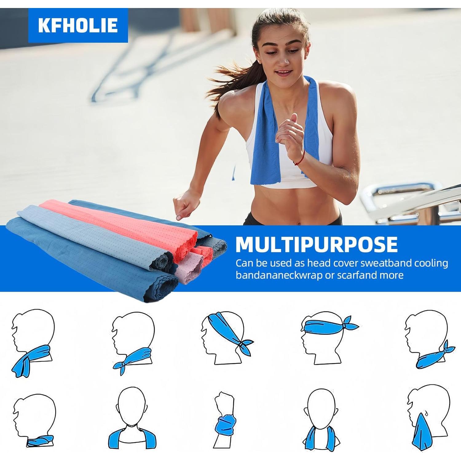 2 Toallas Refrigerantes KFHOLIE 101.6x30.5cm Azul para Deportes