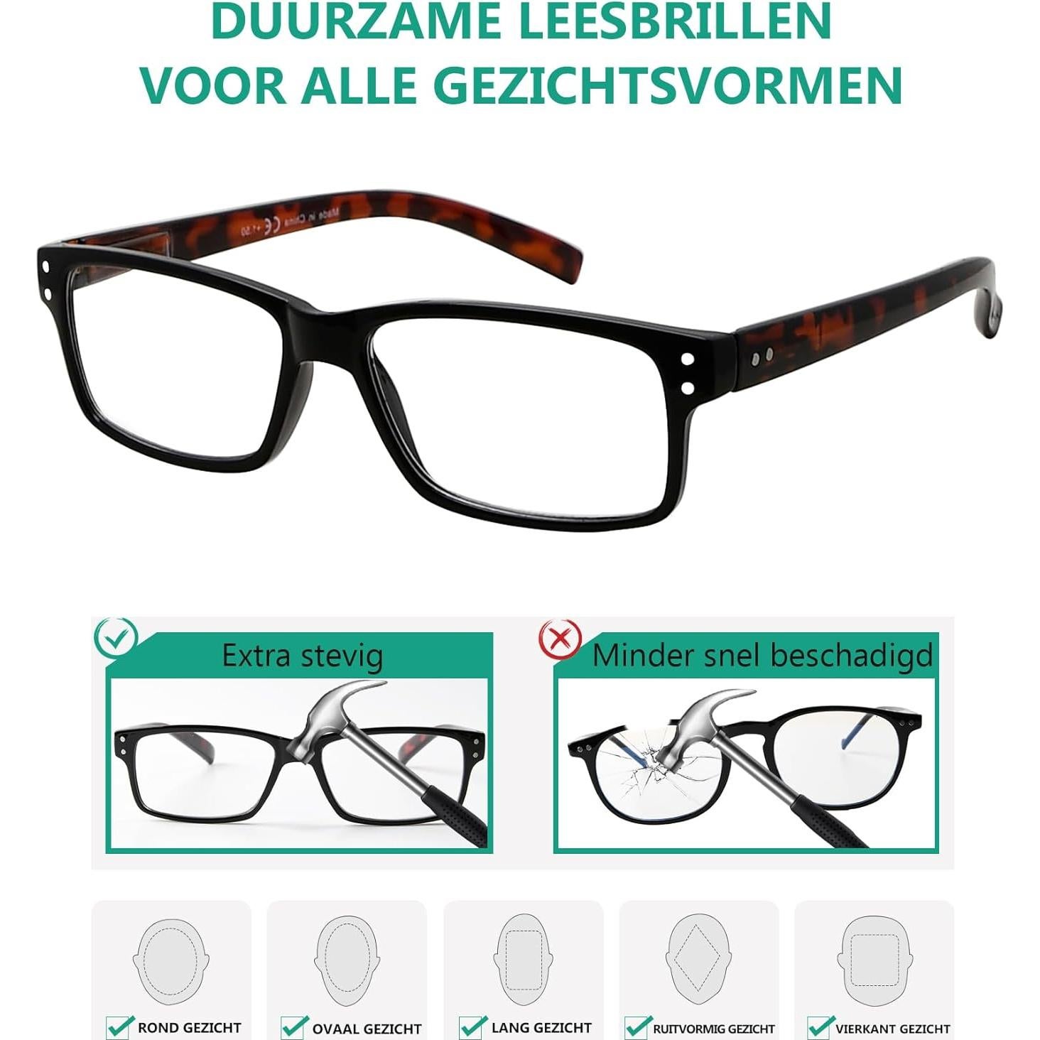 Gafas de Lectura Eyekepper 5 Paquete Hombres 1.75x Claras