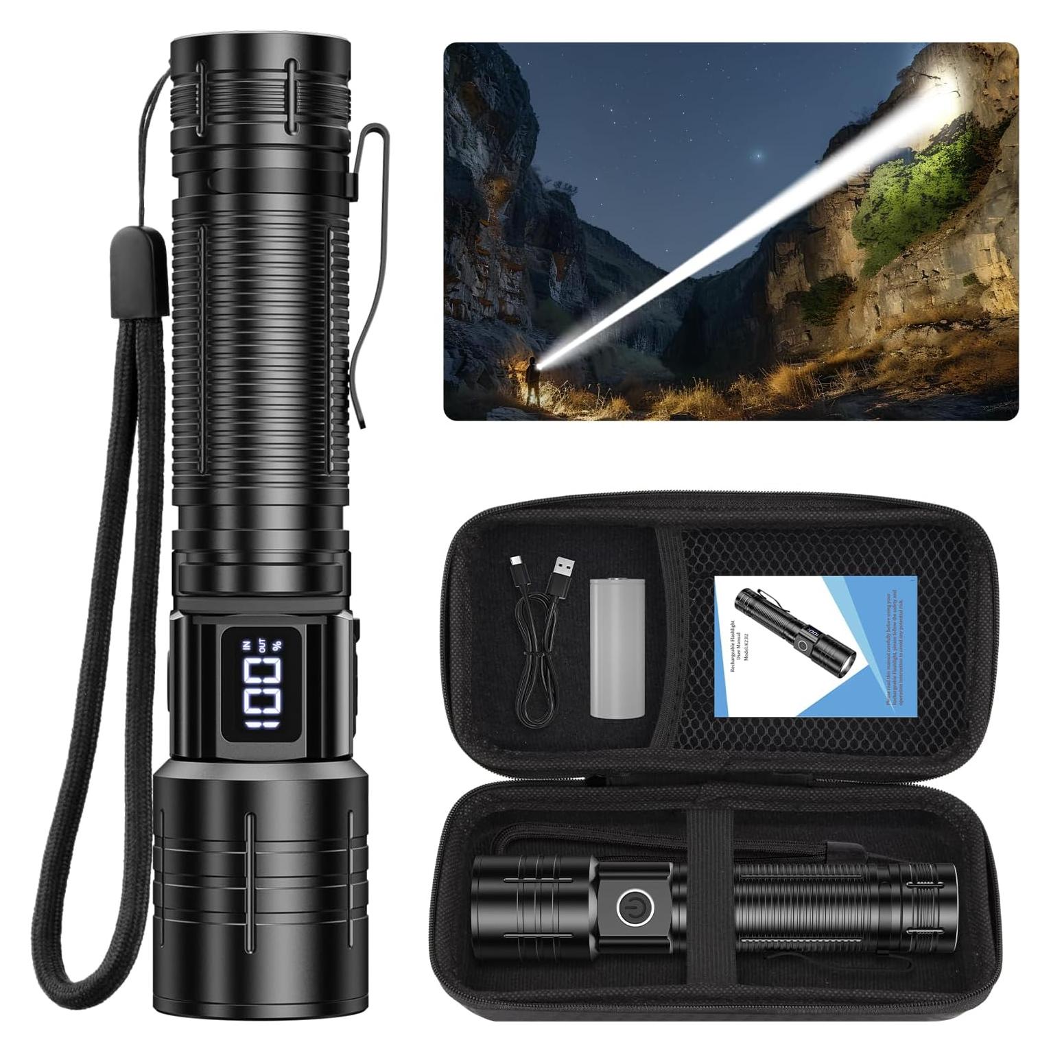 Linterna LED Recargable AdamStar 20000 Lúmenes IPX5 3000mAh