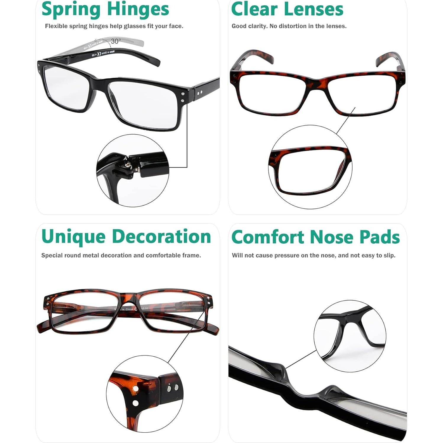 Gafas de Lectura Eyekepper 5 Paquete Hombres 2.25x