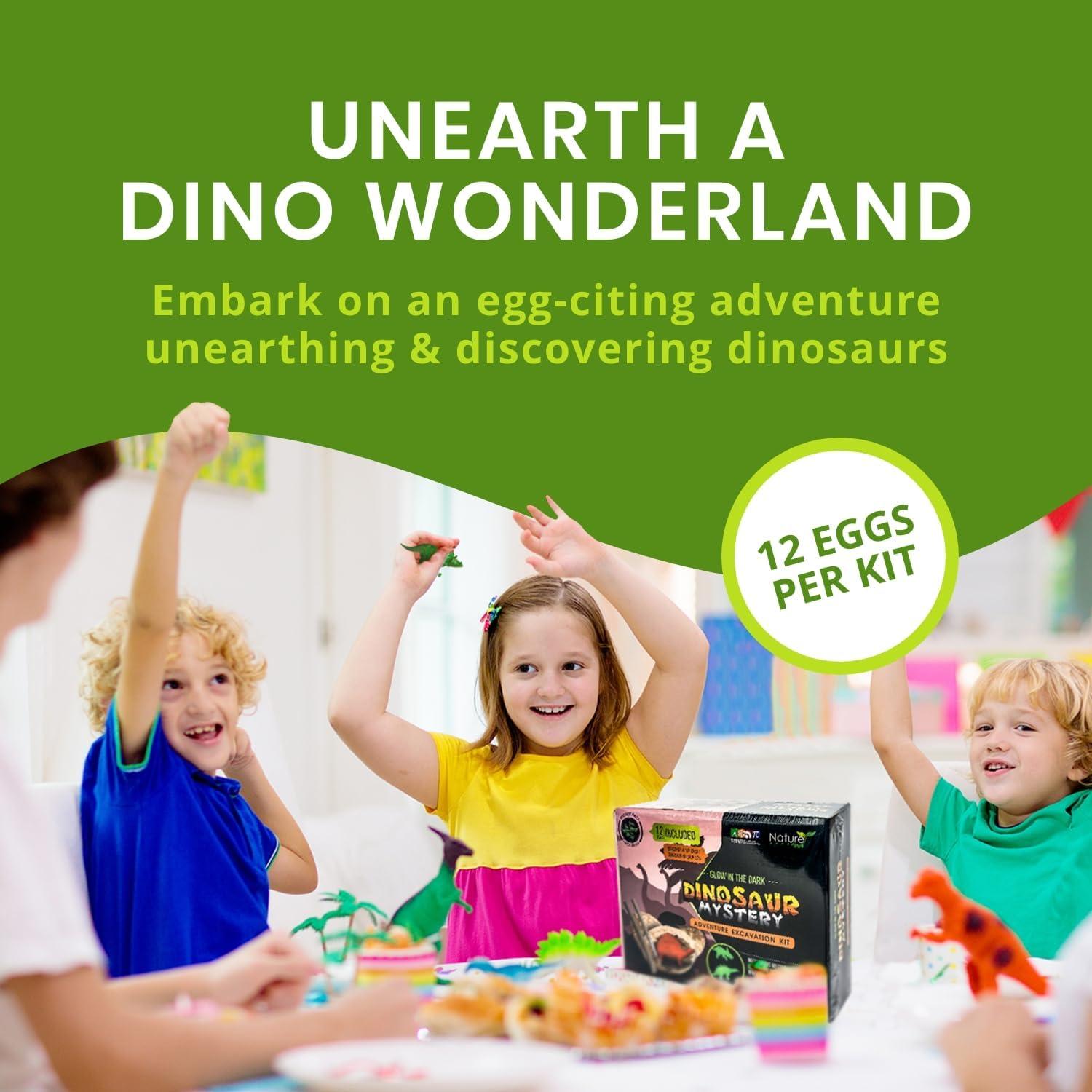 Kit de Excavación de Dinosaurios Nature Gear - 12 Huevos Brillantes