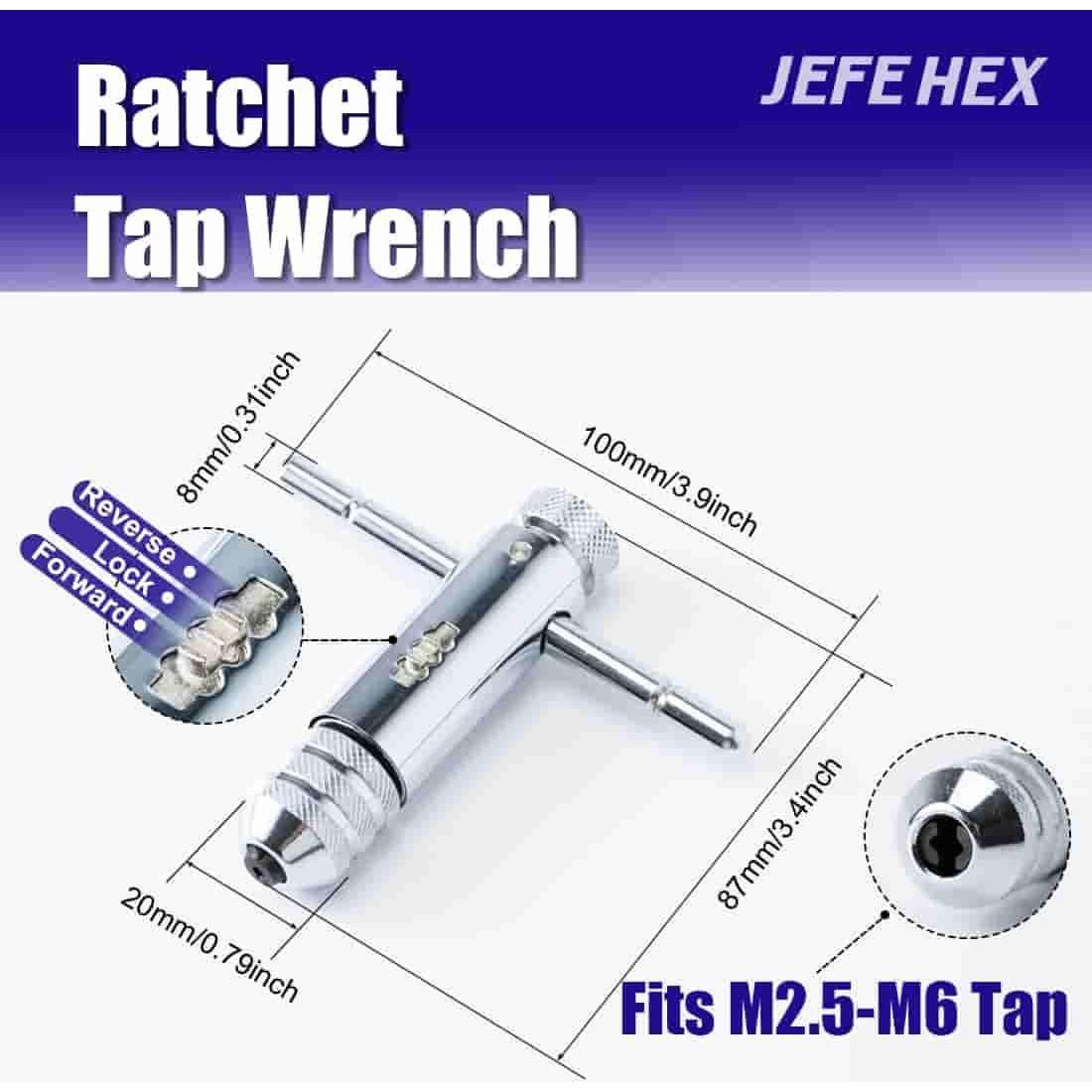 Juego de 18 Piezas de Brocas y Machos JEFE HEX Métricos