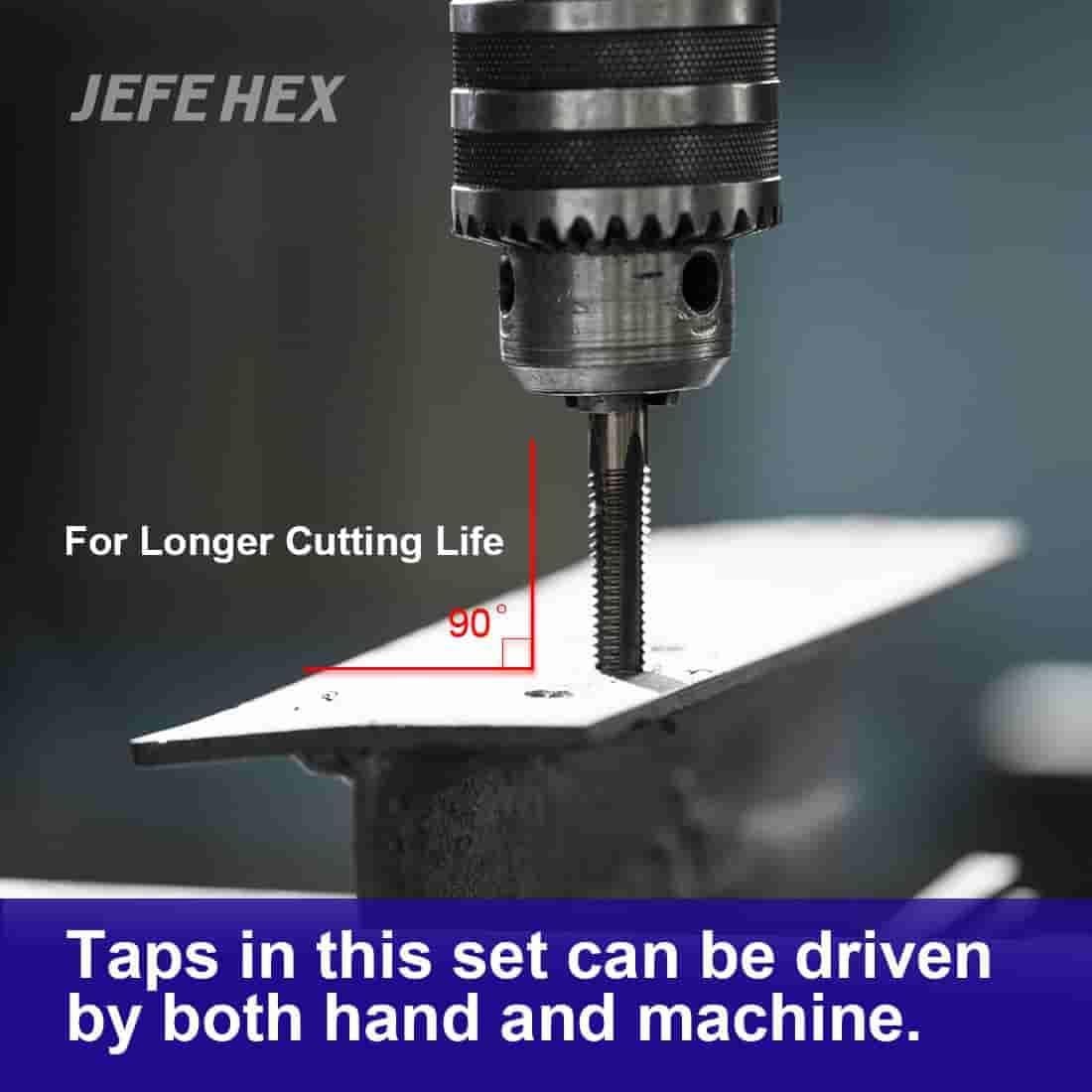 Juego de 18 Piezas de Brocas y Machos JEFE HEX Métricos