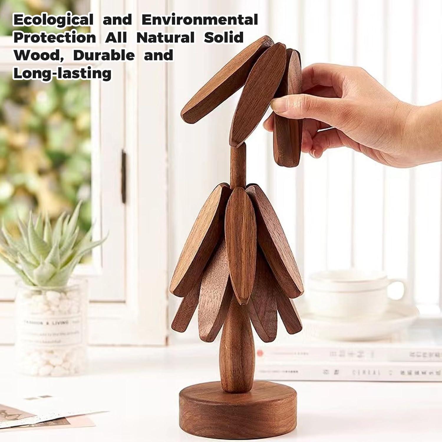 Juego de Trivetes de Madera SpaLoo en Forma de Árbol - 4 Piezas