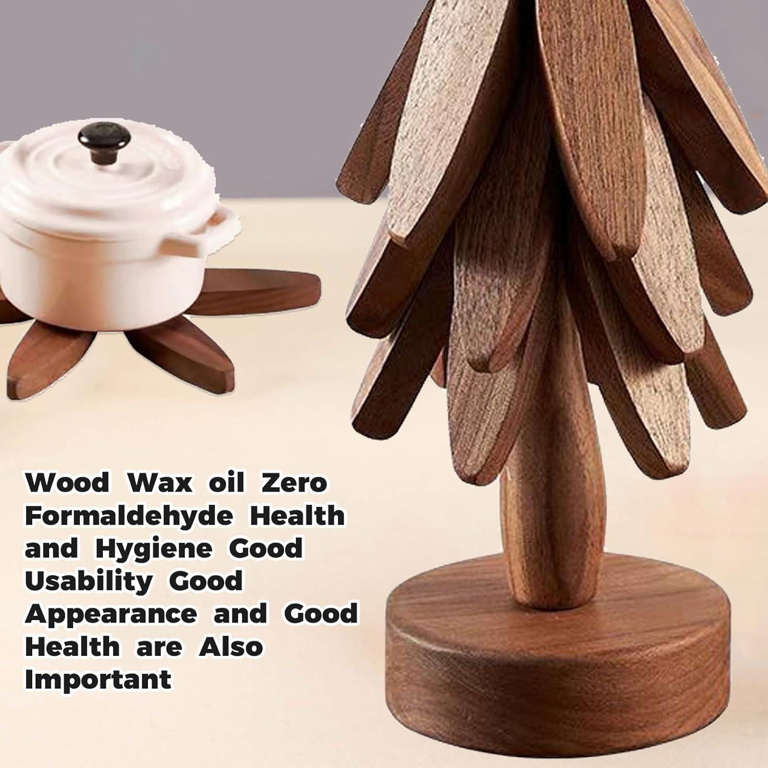 Juego de Trivetes de Madera SpaLoo en Forma de Árbol - 4 Piezas