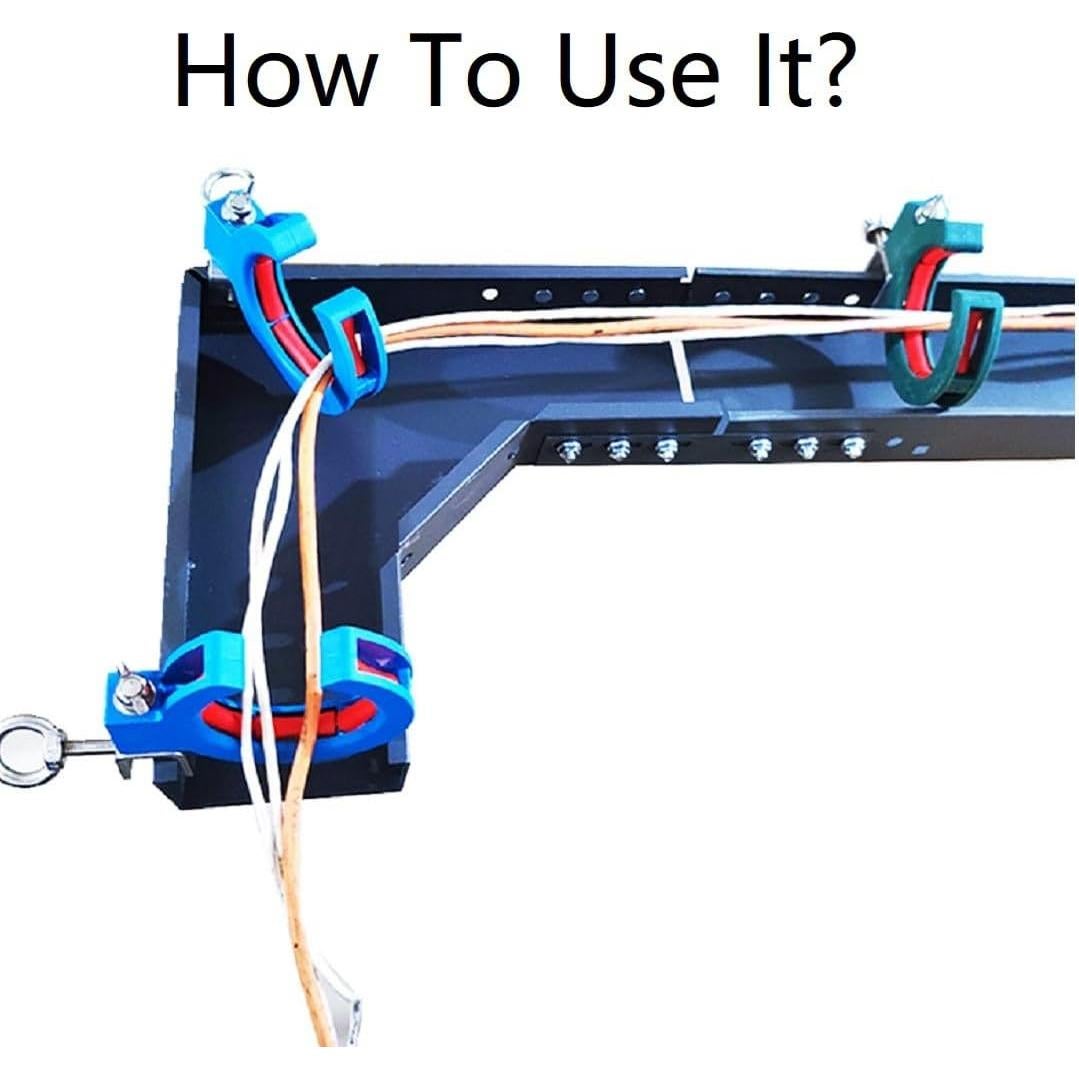 2 Piezas de Cable de Hilo Azul con Rodillo Guía de Cable