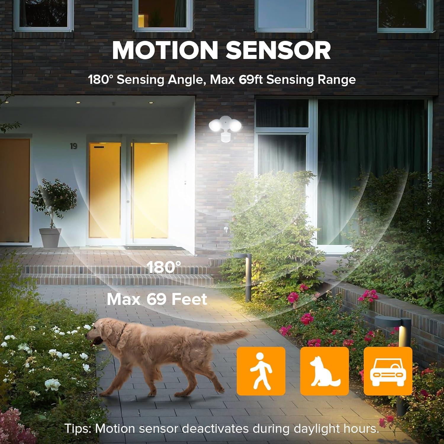 UME 2 Pack Luces de Seguridad LED 32W con Sensor Movimiento IP65