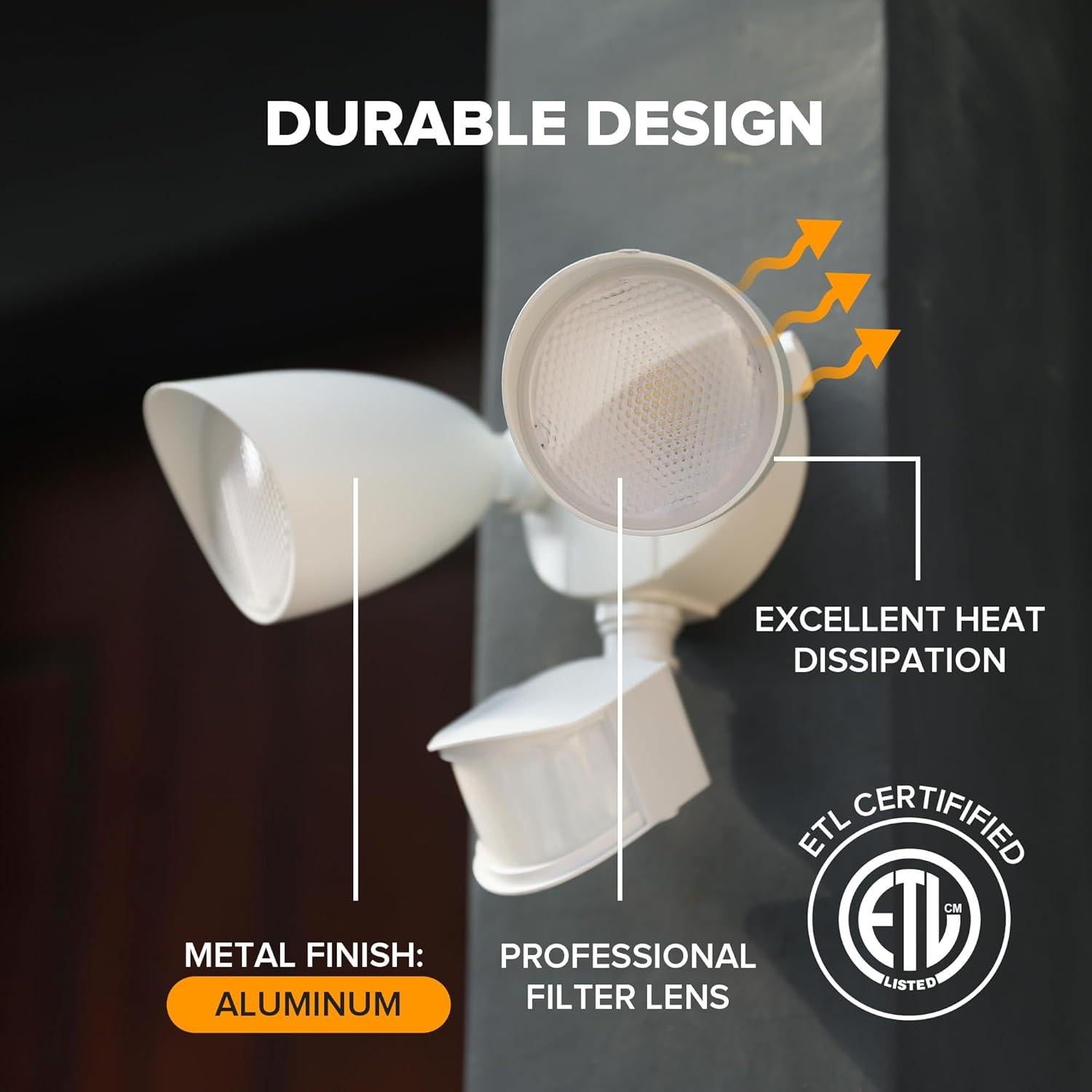 UME 2 Pack Luces de Seguridad LED 32W con Sensor Movimiento IP65