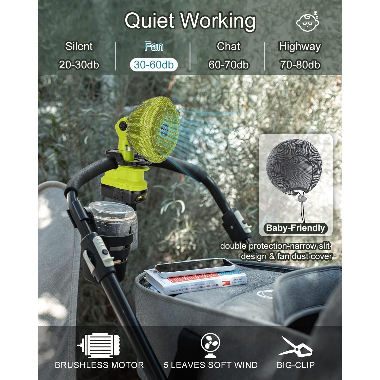 Ventilador Portátil Clip Taingwei LUB-FC109 18V Recargable