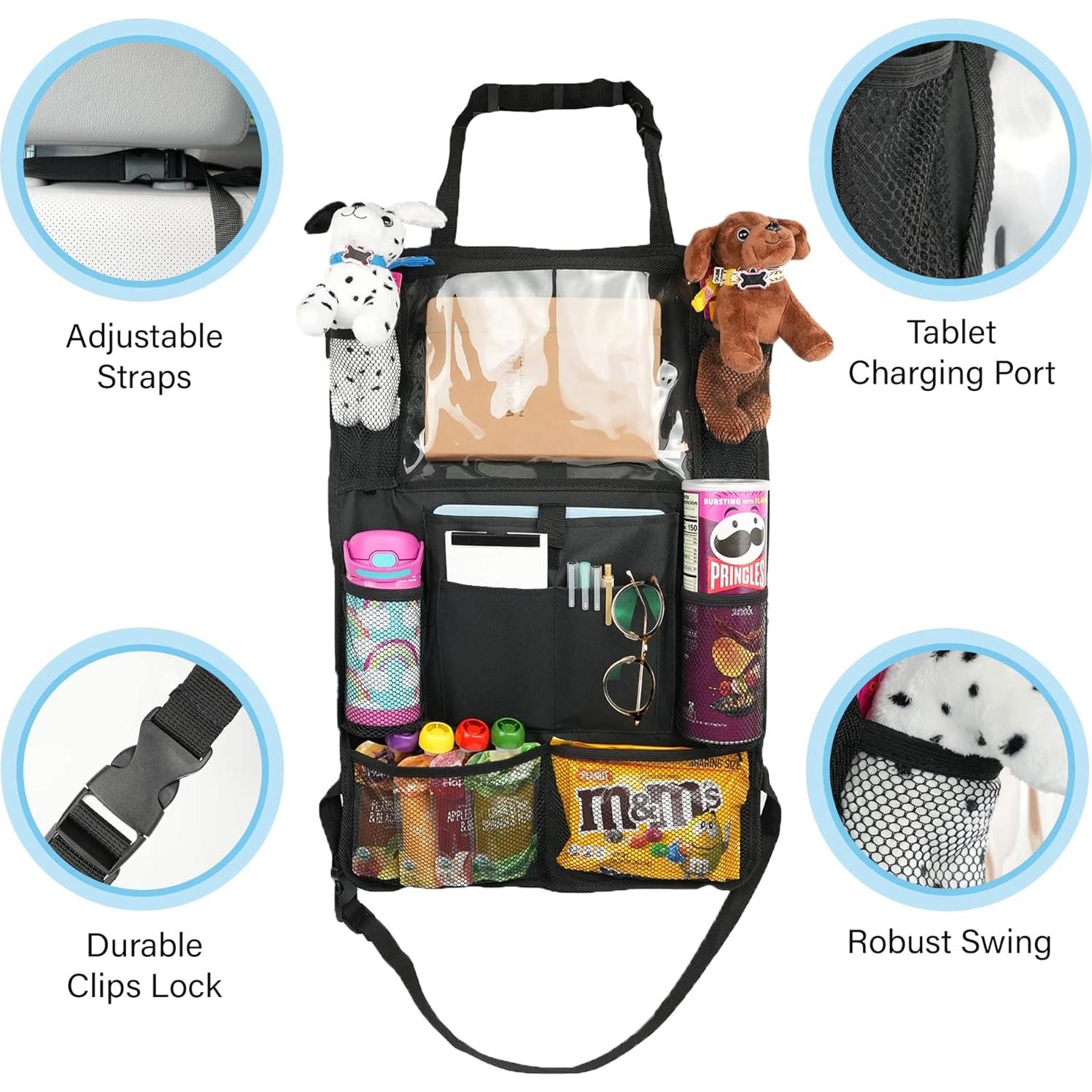 Organizador de Asiento de Coche Haussimple 2 Paquetes con Soporte para Tableta