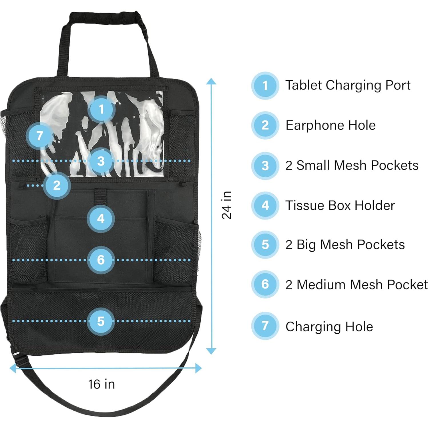 Organizador de Asiento de Coche Haussimple 2 Paquetes con Soporte para Tableta