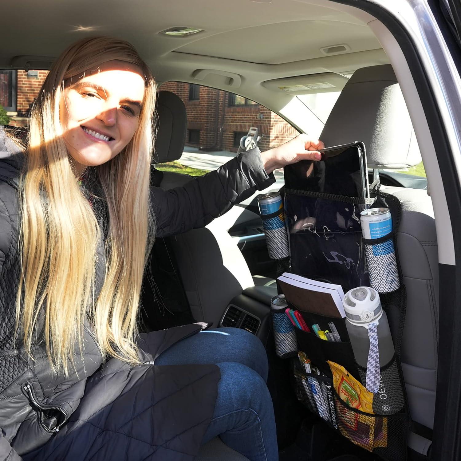 Organizador de Asiento de Coche Haussimple 2 Paquetes con Soporte para Tableta