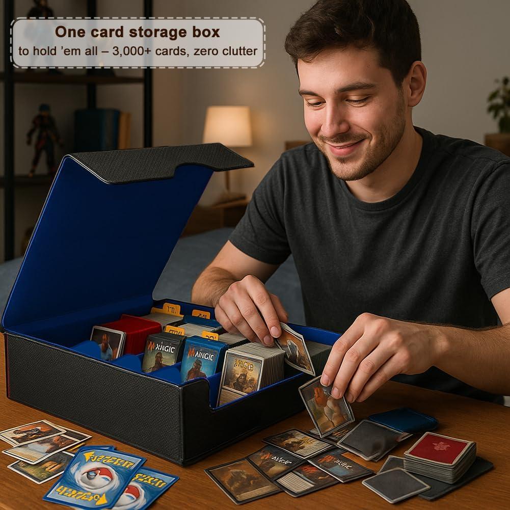 Caja de Almacenamiento de Cartas JNLODGE - 3000+ Cartas, Cuero PU