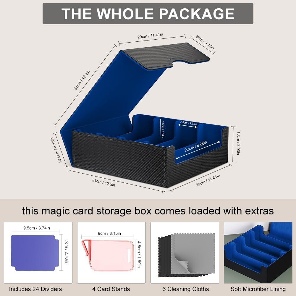 Caja de Almacenamiento de Cartas JNLODGE - 3000+ Cartas, Cuero PU
