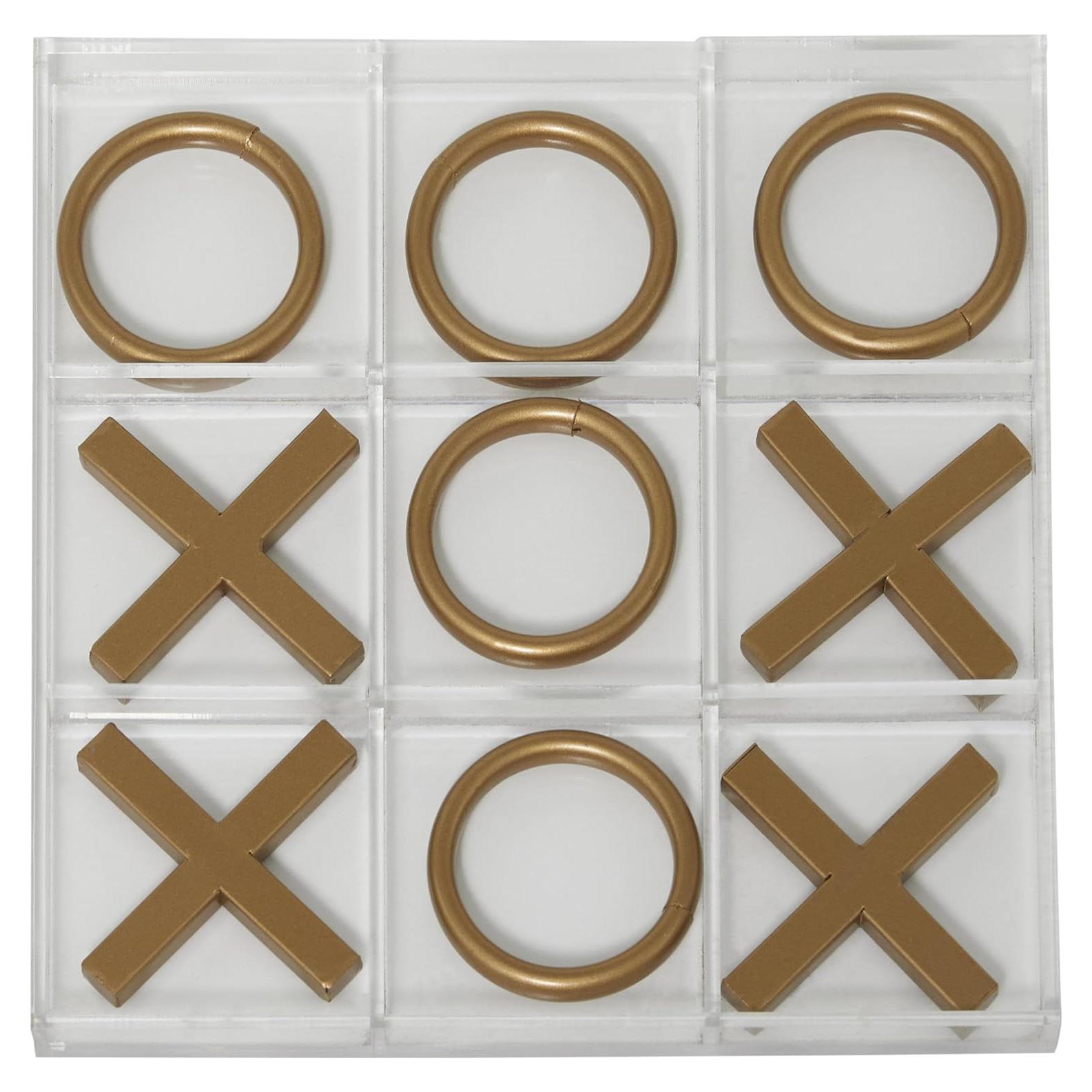 Juego de Tic Tac Toe Deco 79 Dorado 30.48 cm x 2.54 cm