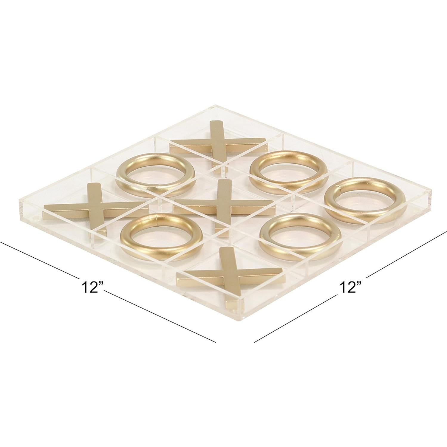 Juego de Tic Tac Toe Deco 79 Dorado 30.48 cm x 2.54 cm