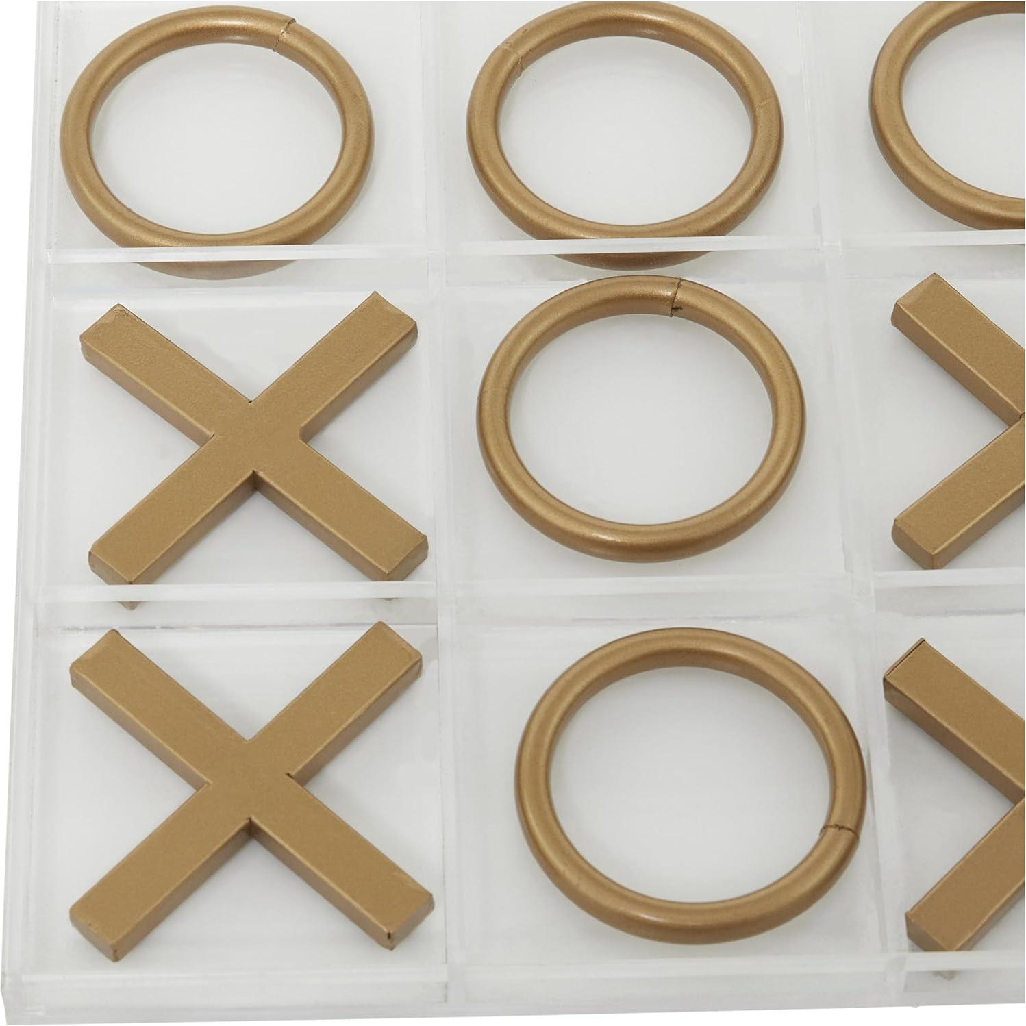 Juego de Tic Tac Toe Deco 79 Dorado 30.48 cm x 2.54 cm