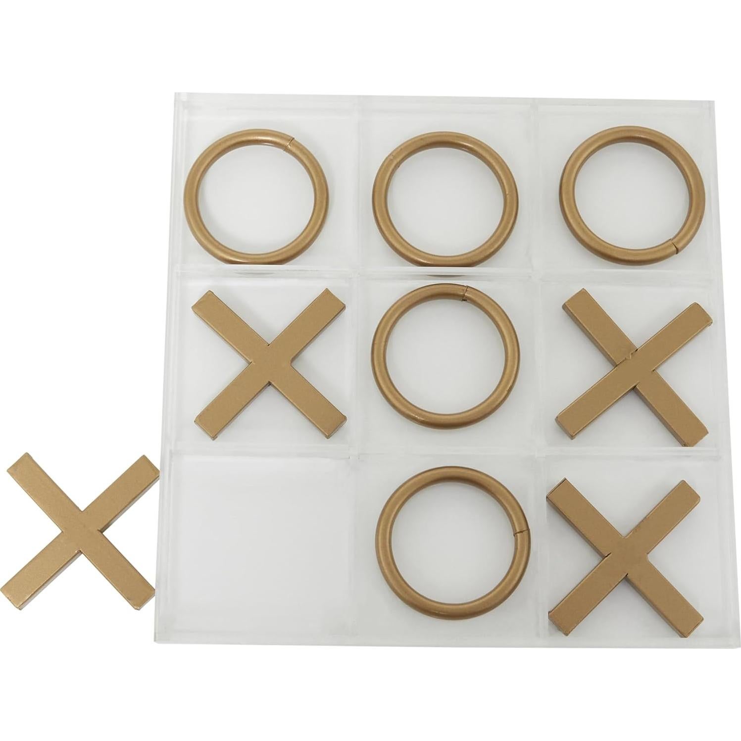 Juego de Tic Tac Toe Deco 79 Dorado 30.48 cm x 2.54 cm