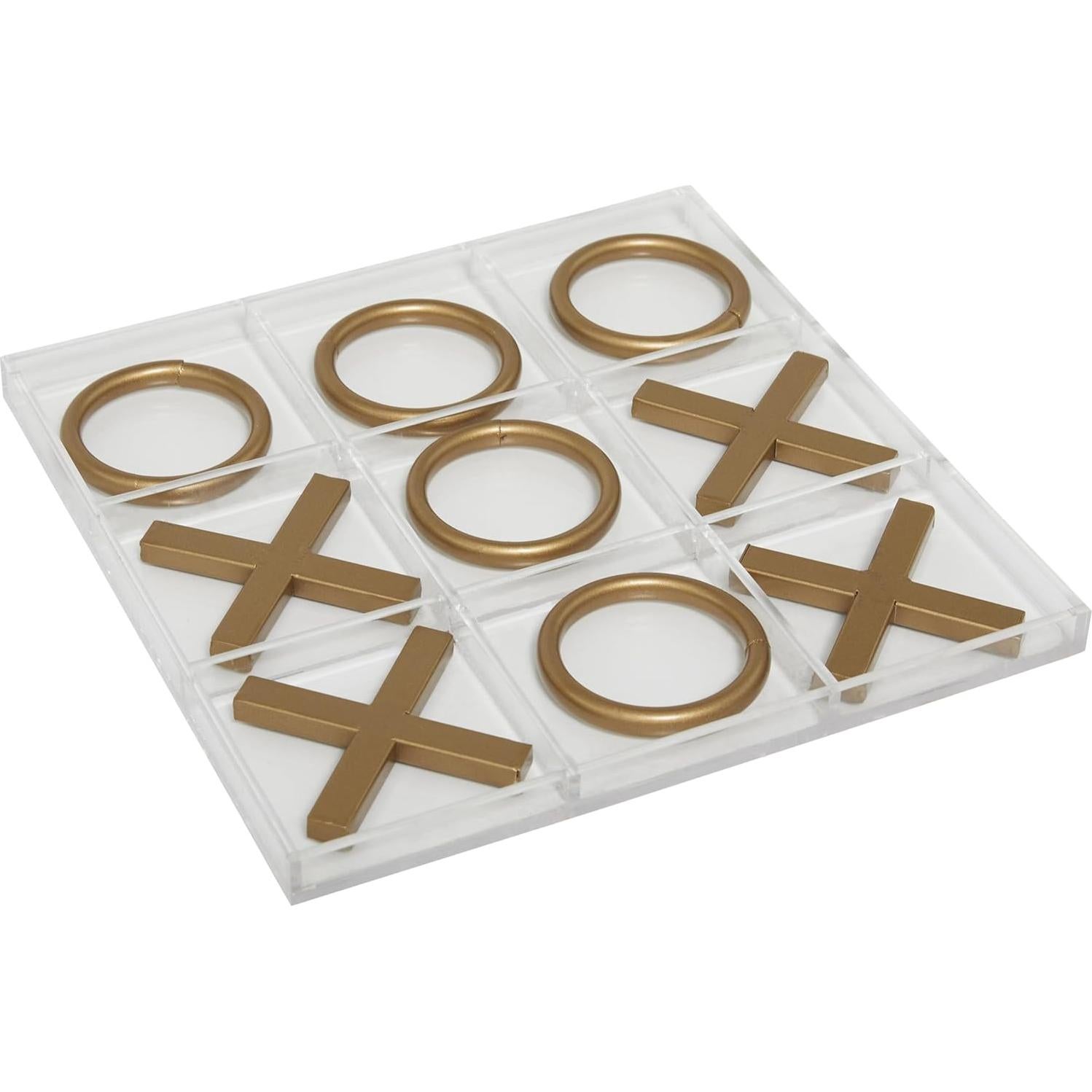 Juego de Tic Tac Toe Deco 79 Dorado 30.48 cm x 2.54 cm