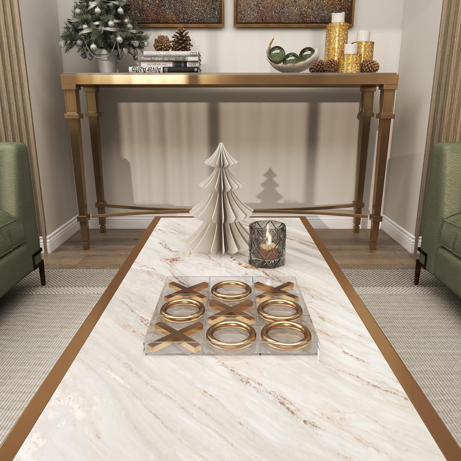 Juego de Tic Tac Toe Deco 79 Dorado 30.48 cm x 2.54 cm