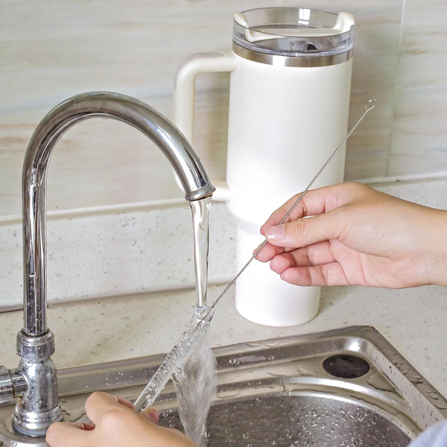 Set de 8 Cepillos Limpiadores para Popotes YINCL - Acero Inoxidable