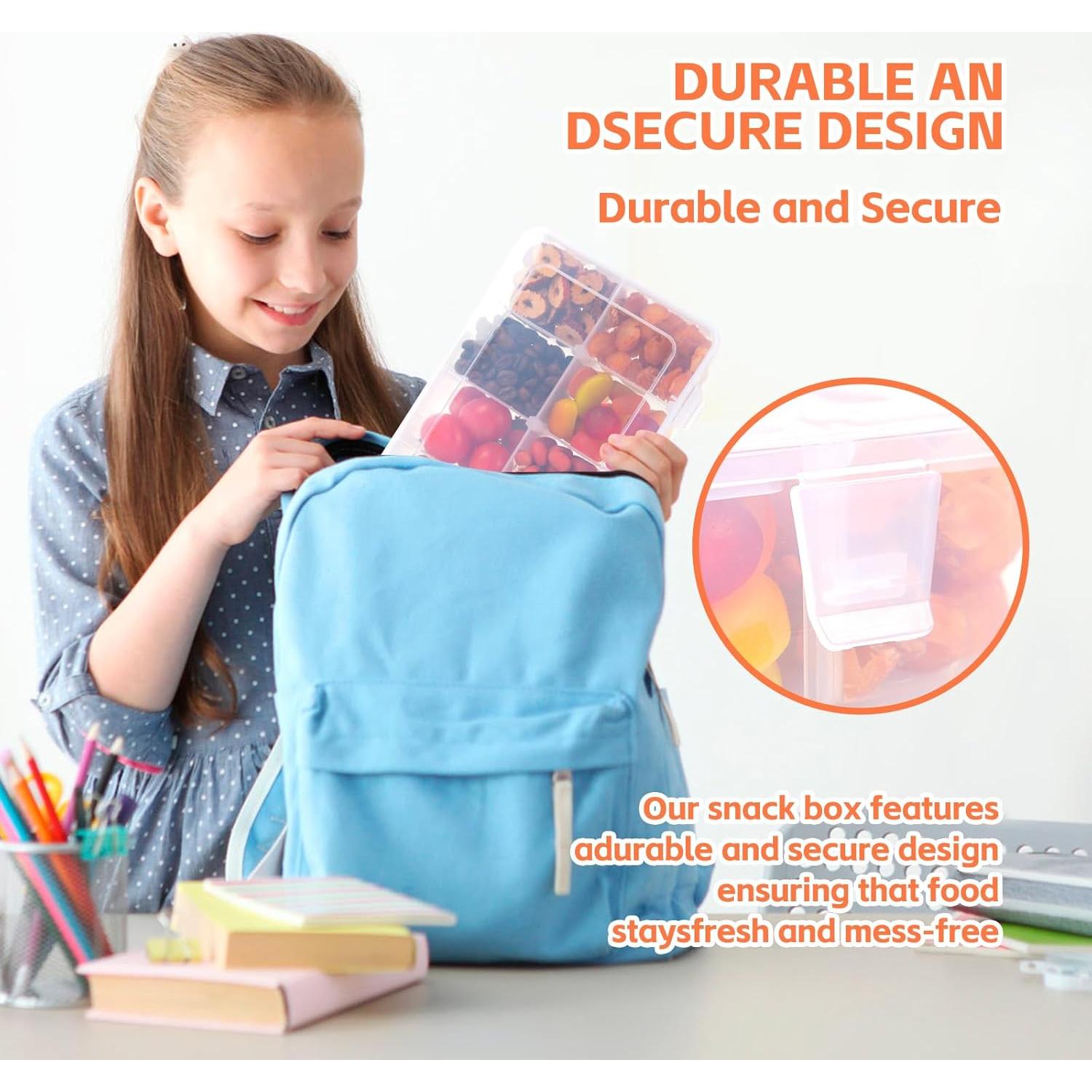 Contenedor de Snacks AQSXO 2 Pcs 8 Compartimentos 284g