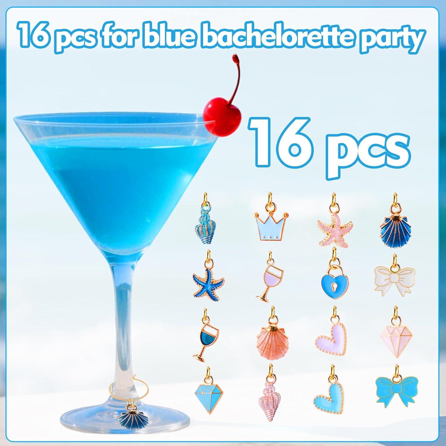 Encantos para Copas de Vino AIERSA - 16 Marcadores Dorados