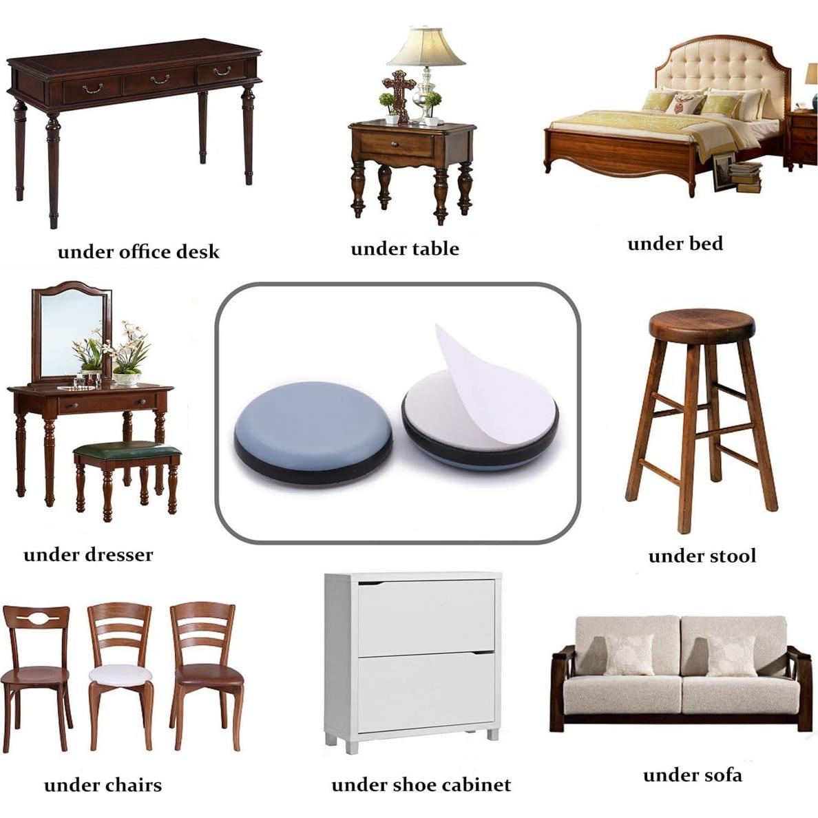 Deslizadores Adhesivos para Muebles FURNIGEAR 8 Paquete PTFE