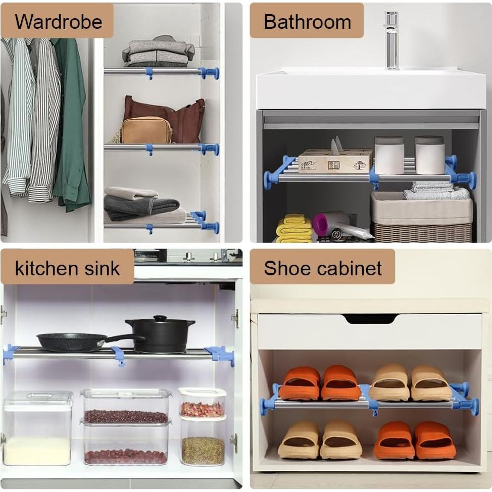 Estante de Tensión Ajustable Hershii 40-60cm Azul