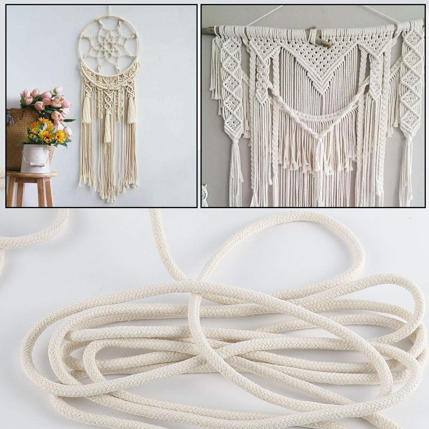 Cuerda de Algodón Natural ZOENHOU 50 m 6.35 mm Blanca