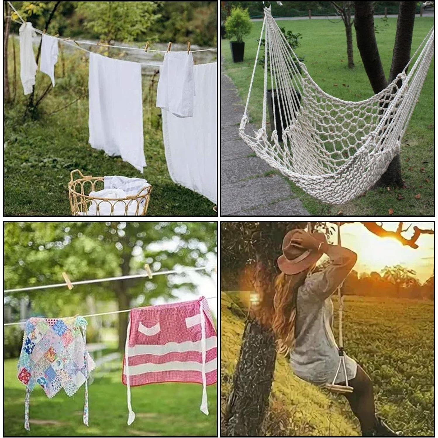 Cuerda de Algodón Natural ZOENHOU 50 m 6.35 mm Blanca