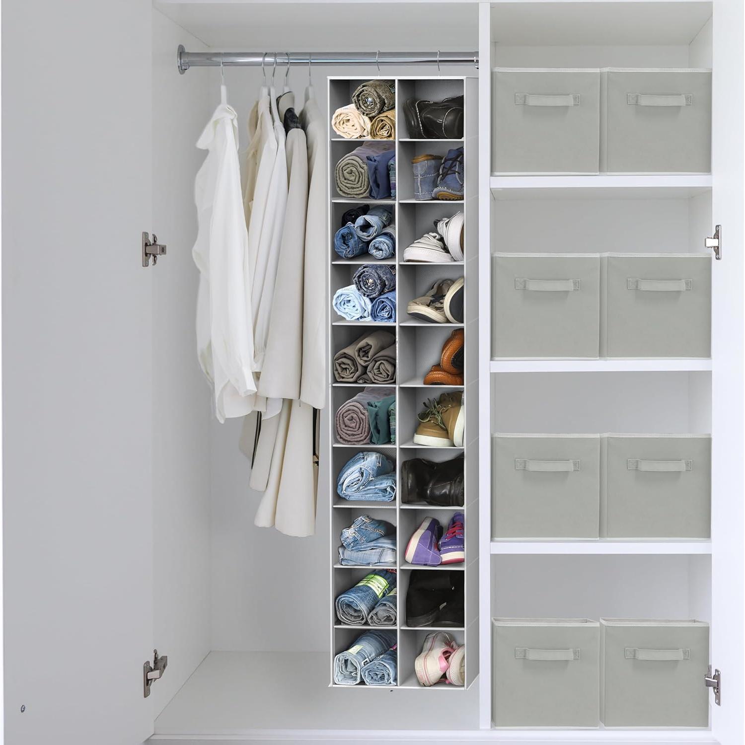 Organizador Colgante para Closet Simple Houseware 20 Secciones Gris