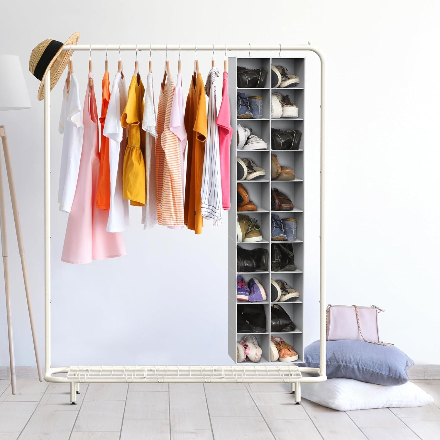 Organizador Colgante para Closet Simple Houseware 20 Secciones Gris