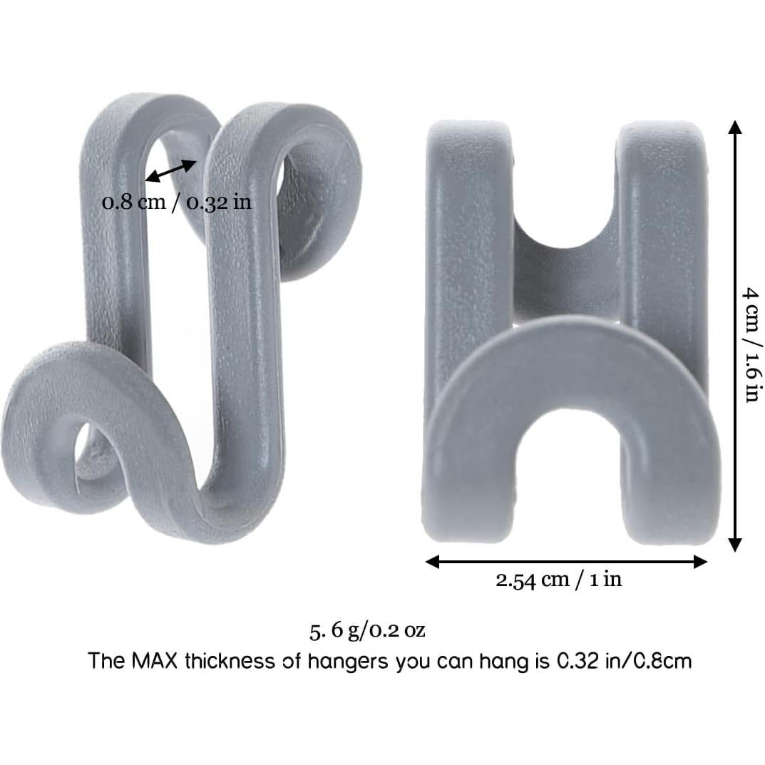 Ganchos Conectores de Percha MIXNEX Grises - Paquete de 6