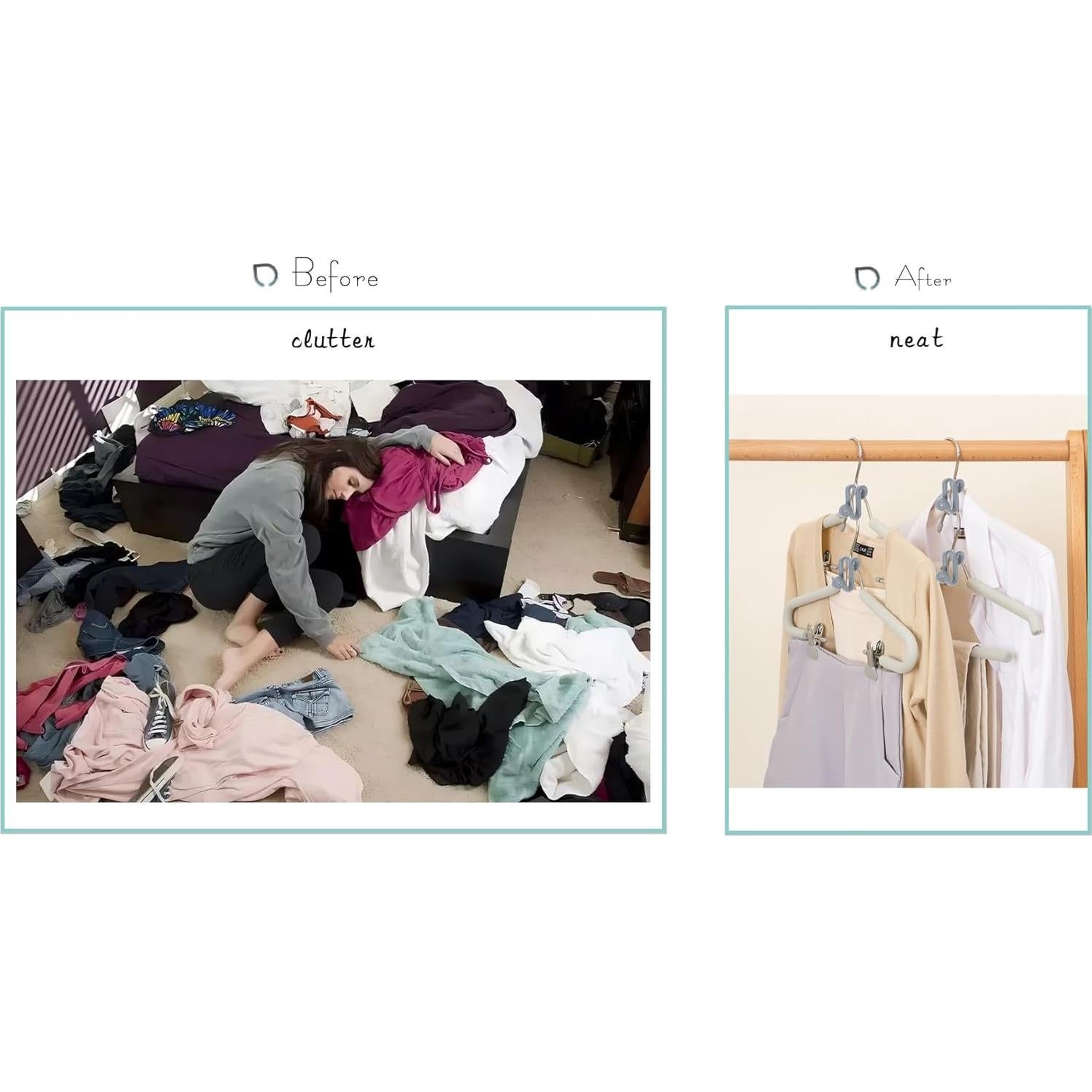 Ganchos Conectores de Percha MIXNEX Grises - Paquete de 6