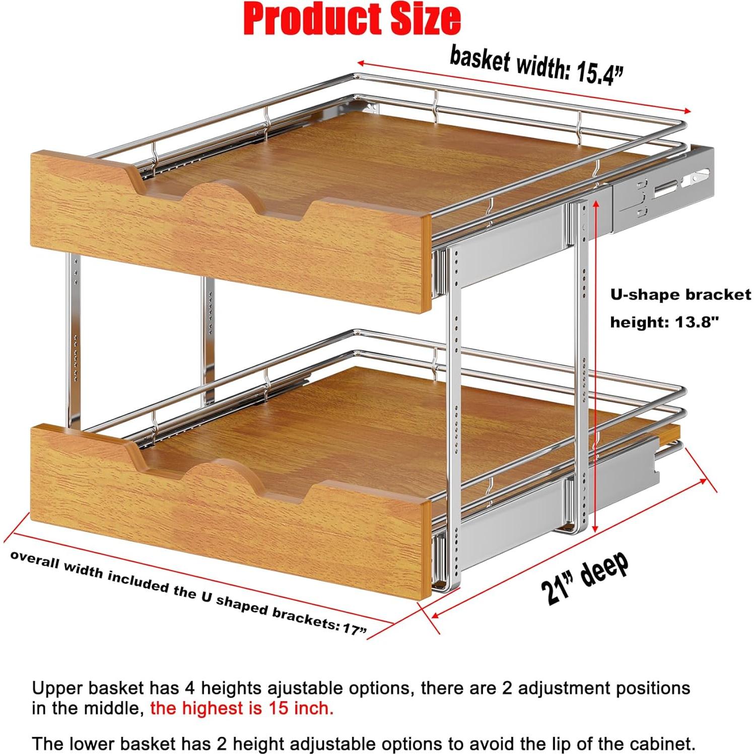 Organizador de Gabinete Extraíble DINDON 2 Niveles 43x53cm Cromado