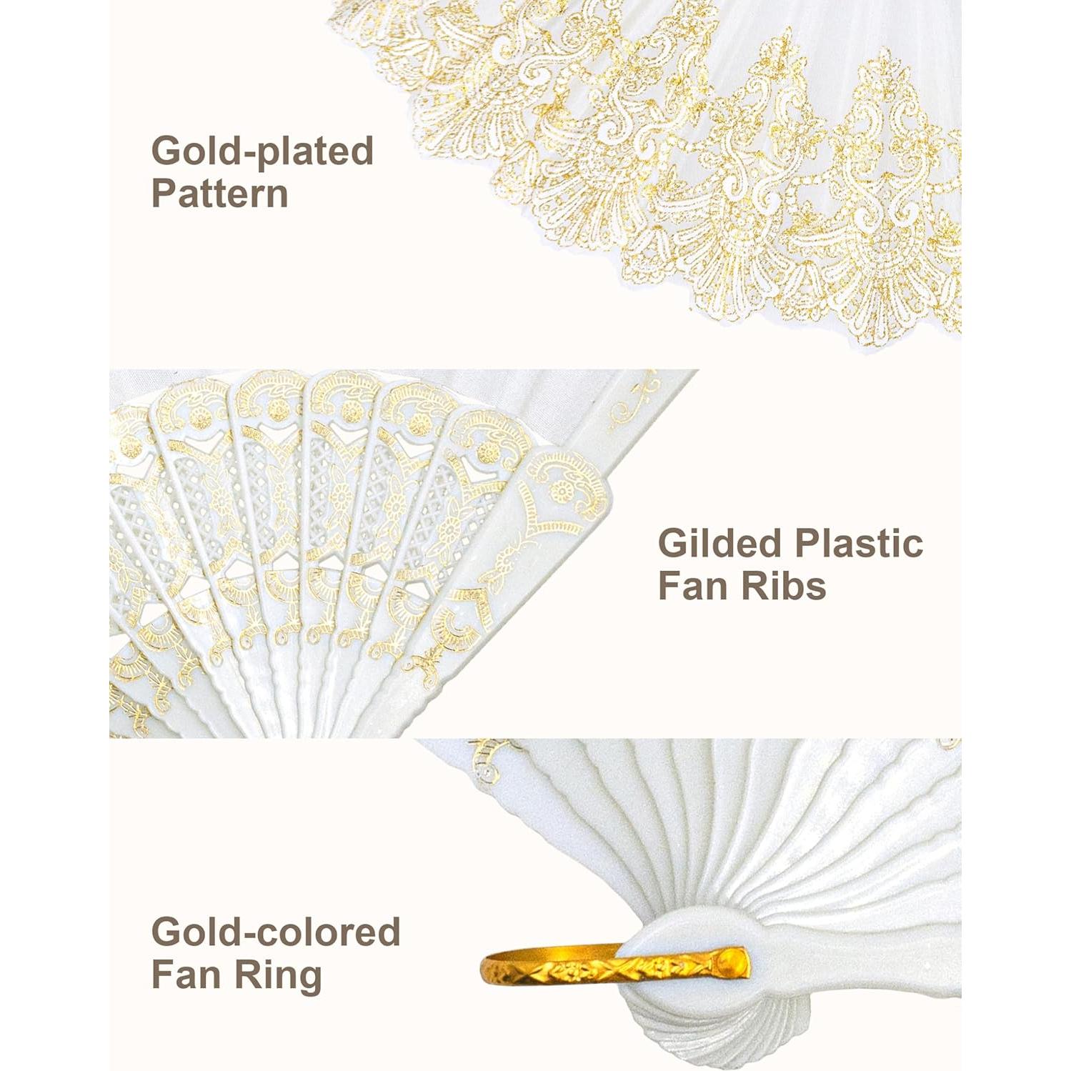 Abanicos Plegables de Mano EOSAU - 10 Colores Mezclados