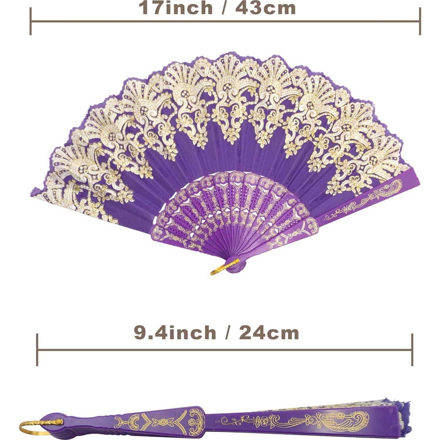 Abanicos Plegables de Mano EOSAU - 10 Colores Mezclados