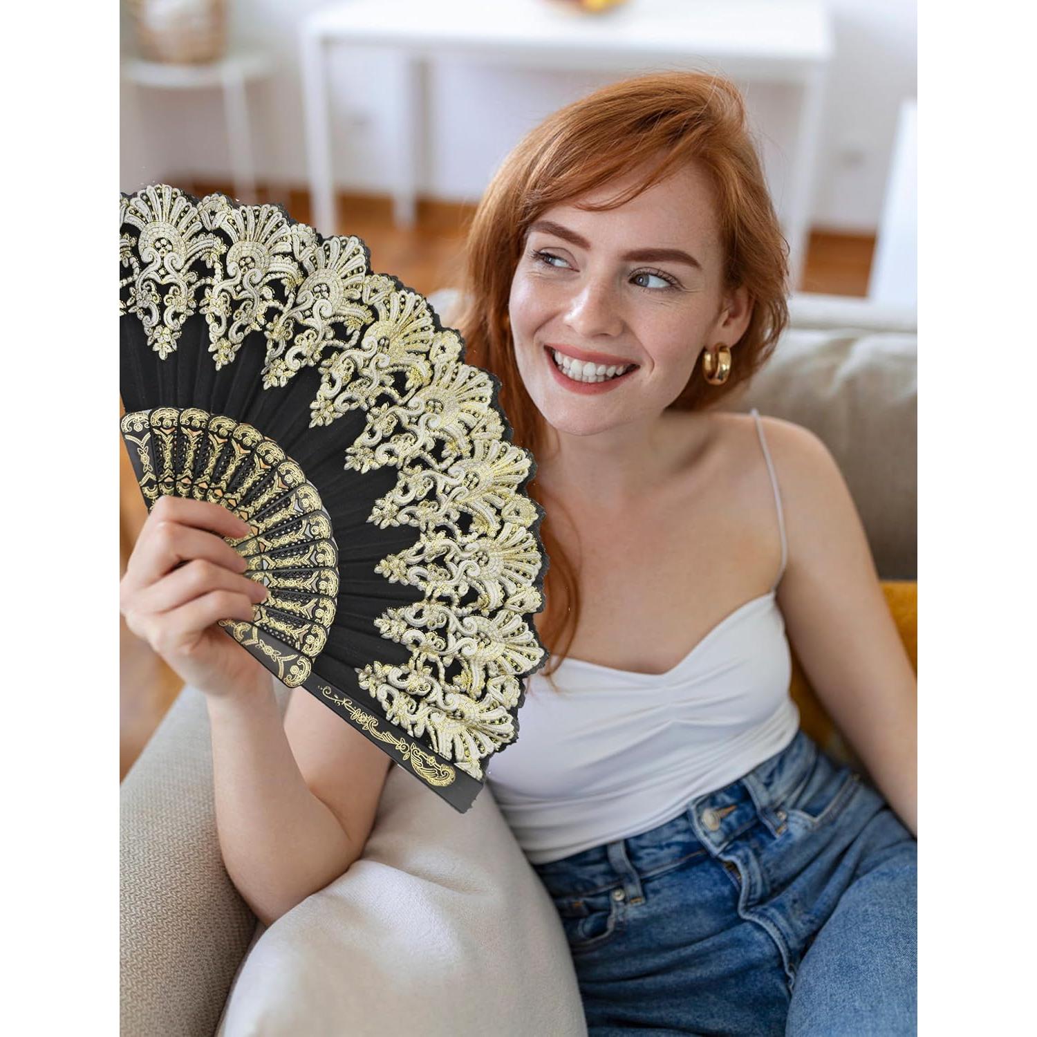 Abanicos Plegables de Mano EOSAU - 10 Colores Mezclados