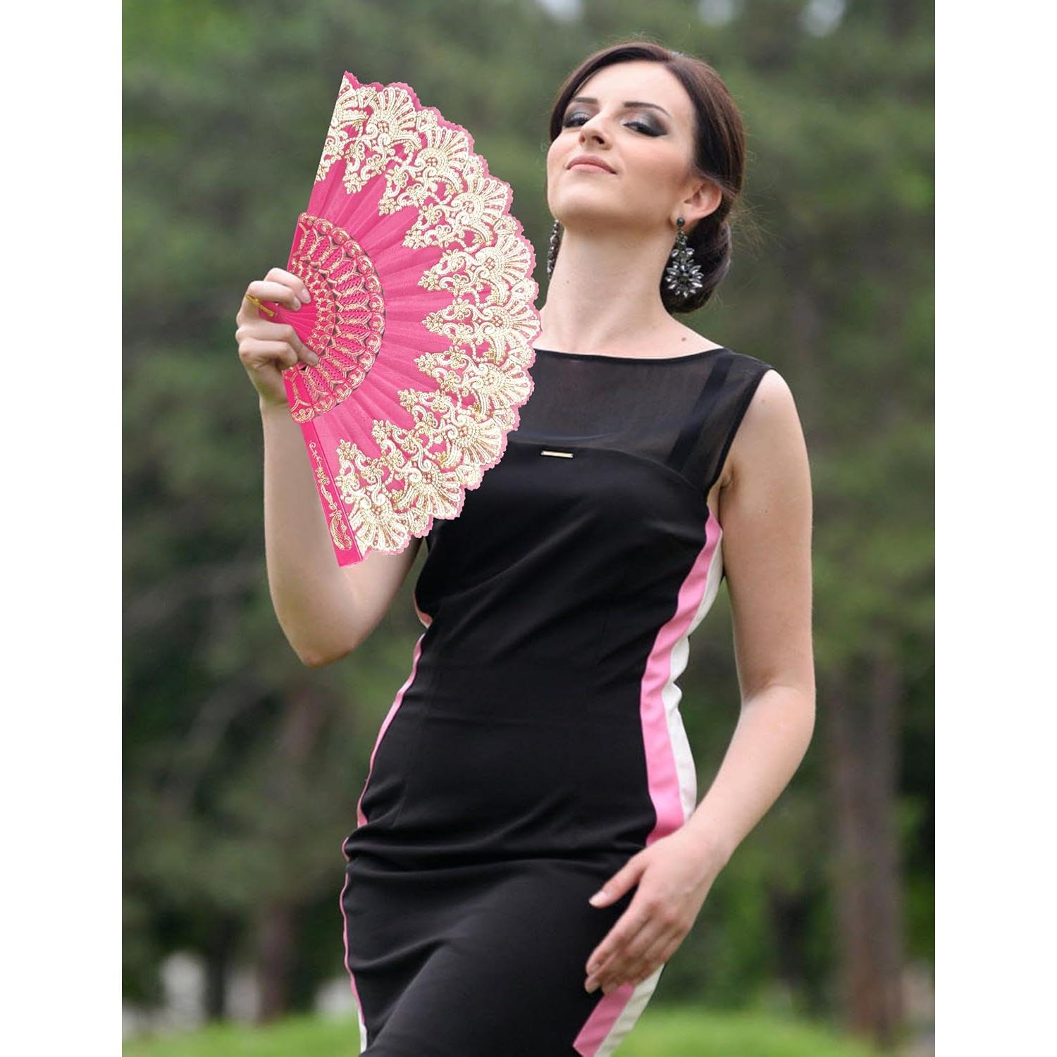 Abanicos Plegables de Mano EOSAU - 10 Colores Mezclados