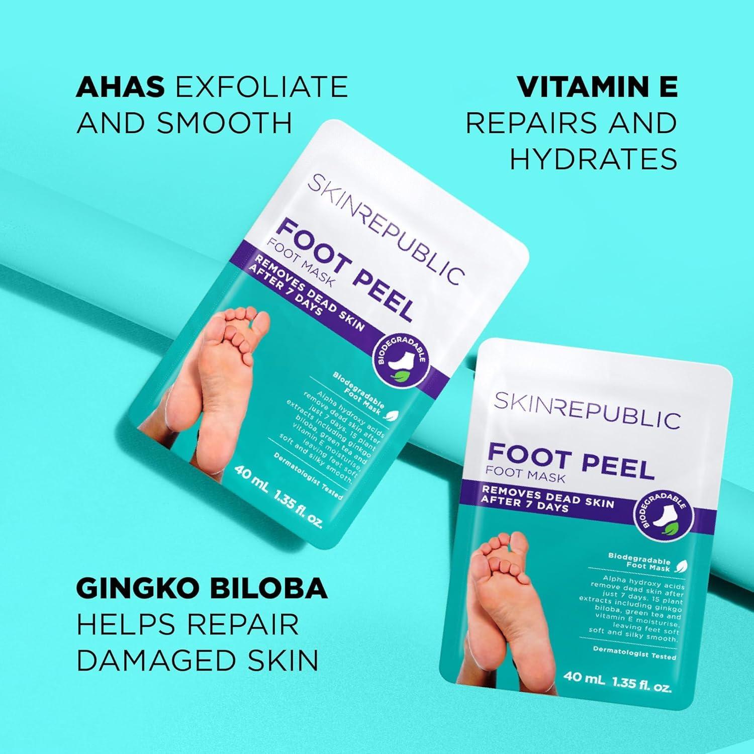 Mascarilla Exfoliante para Pies Skin Republic - 1 Par