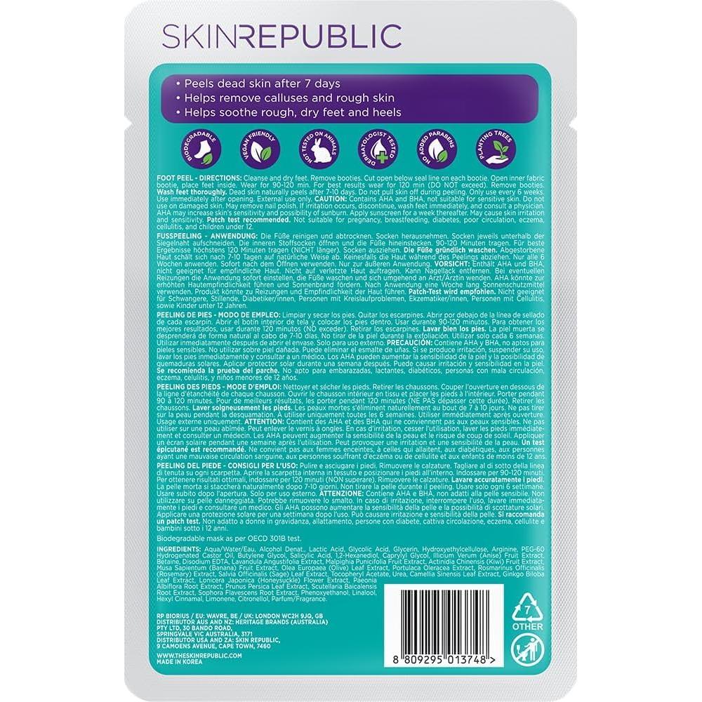 Mascarilla Exfoliante para Pies Skin Republic - 1 Par